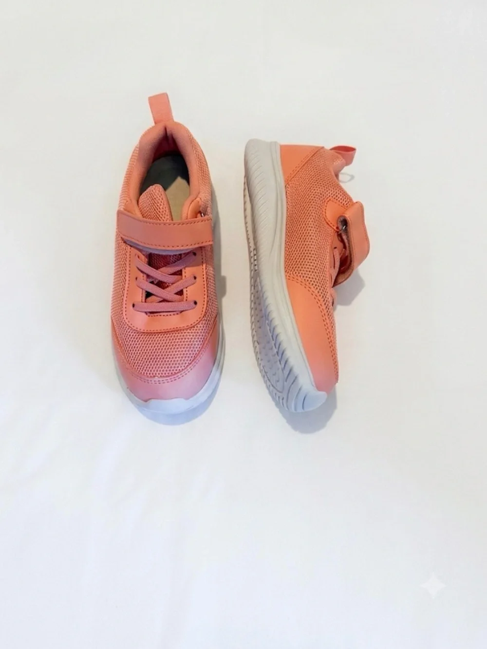 Amazon Coral Pink Kids Sneakers with Hook-and-Loop Strap